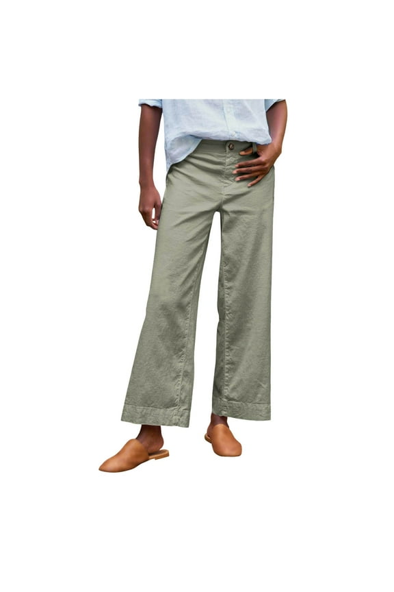 Womens Travel Pants Daily Elastic Waist Straight Solid Color Casual Pants With Pockets Loose Long Nylon Spandex Trousers Suitable For Sports Gym Outdoor S Pants For Women