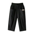 thumbnail image 1 of Womens Travel Pants Fashion Solid Color Cotton Linen Elastic High Waist Straight Beach Leisure Casual Sport Cropped Pants With Drawstring Machine Wash Cold L Pants For Women, 1 of 5