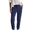 thumbnail image 1 of Womens Travel Pants Fashion Solid Color Elastic High Waist Palazzo Pants With Side Pockets Ice-Creased Wrinkled Silk Long Trousers Perfect For Casual Formal Occasions L Pants For Women, 1 of 8