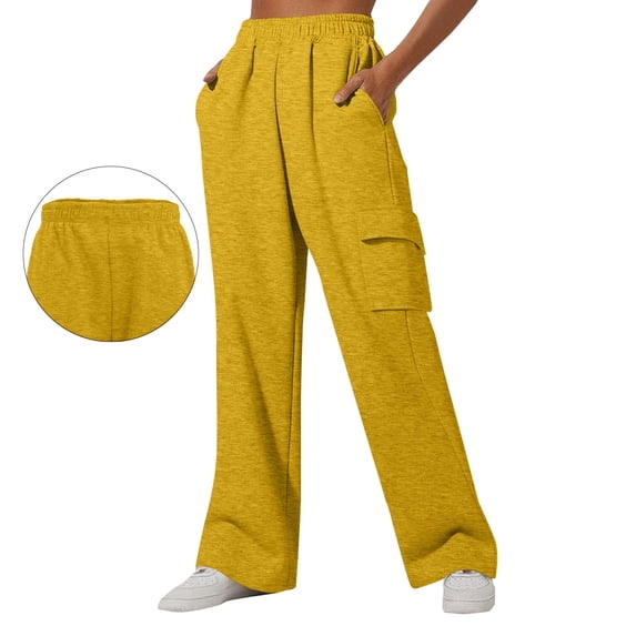 Womens Travel Pants High-Waisted Loose Sports Jogging Pants With Pockets Polyester Fabric Soft Breathable Hand Wash For Daily Home Workout Vacation M Pants For Women
