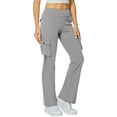 thumbnail image 1 of Womens Travel Pants High Waisted Yoga Flare Leggings Cargo Style With 6 Pockets Workout Pants Soft Polyester Moisture-Wicking Fashionable Design Versatile For Gym & Daily Wear Xl Pants For Women, 1 of 9