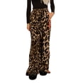 thumbnail image 1 of Womens Travel Pants Leopard Print Wide Leg Pants With Red Side Stripe Comfortable Trousers With Pocket Polyester And Spandex Fabric Retro Fashion Style Xl Pants For Women, 1 of 9