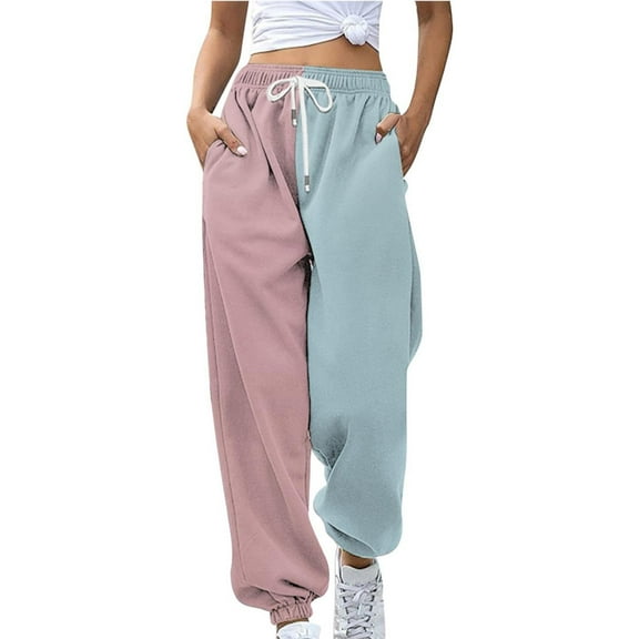 Womens Travel Pants Loose Breathable Color Blocking Gradient Pants Side Pockets Drawstring Leg Opening Fashion Casual Seasonal Daily Wear Xl Pants For Women
