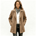 thumbnail image 1 of Womens Trench Coat with Pockets Casual Notched Lapel Fall Winter Single Breasted Business Formal Wool Coat Khaki XL, 1 of 7
