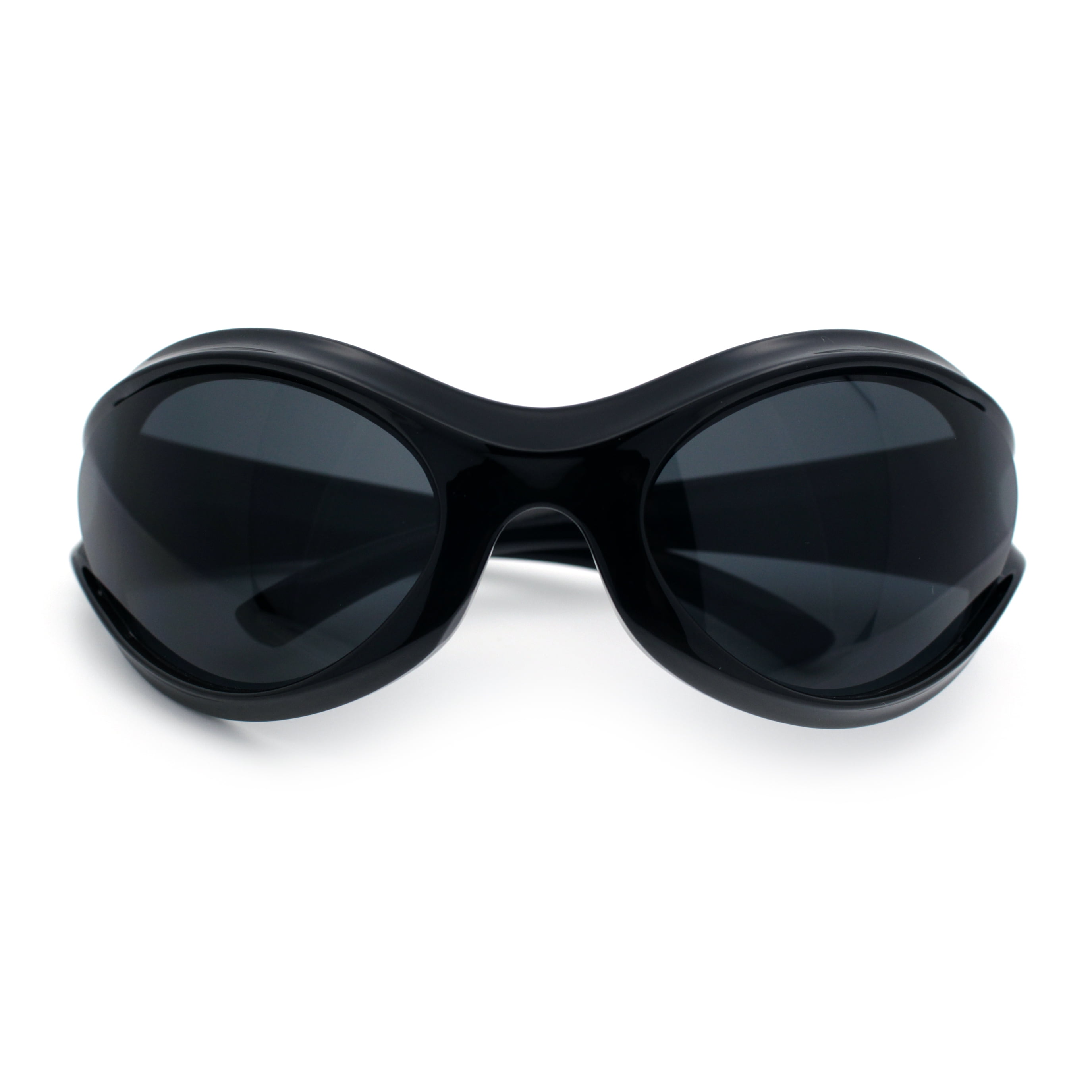 Womens Trendy 90s Oval Wrap Around Sport Plastic Fashion  display picture 3