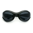 thumbnail image 1 of Womens Trendy 90s Oval Wrap Around Sport Plastic Fashion Sunglasses Dark Grey - Black, 1 of 8