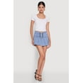 thumbnail image 1 of Womens Trendy Belted Front High Waisted Mini Pleated Skirt, 1 of 6