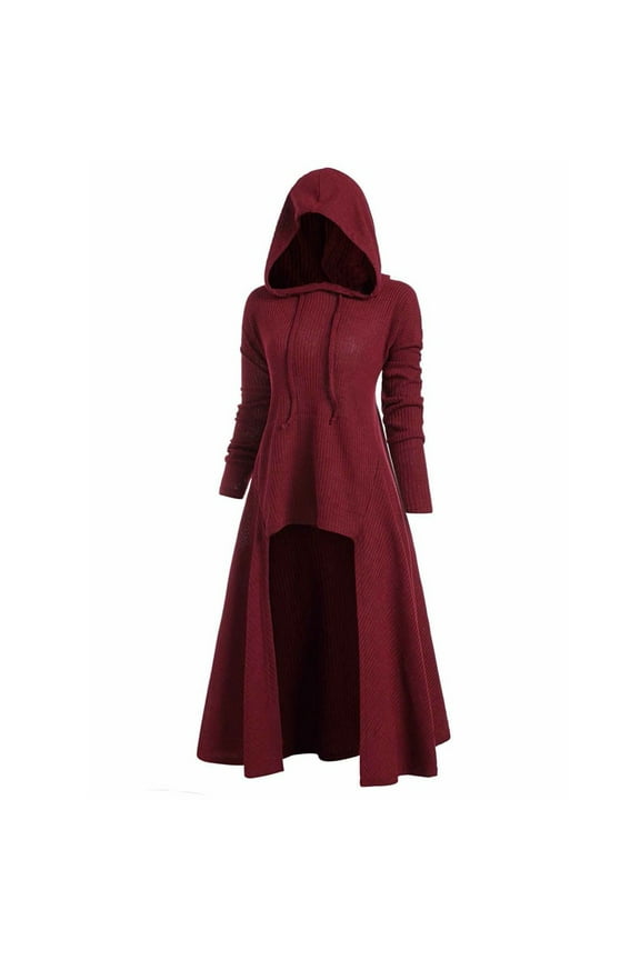 Womens Trendy Clothing Women Vintage Gothic Hooded Dress Ovesized Sweatshirts Cloak Cape Drawstring Tunic Tops Cosplay Costume Robe Uniform