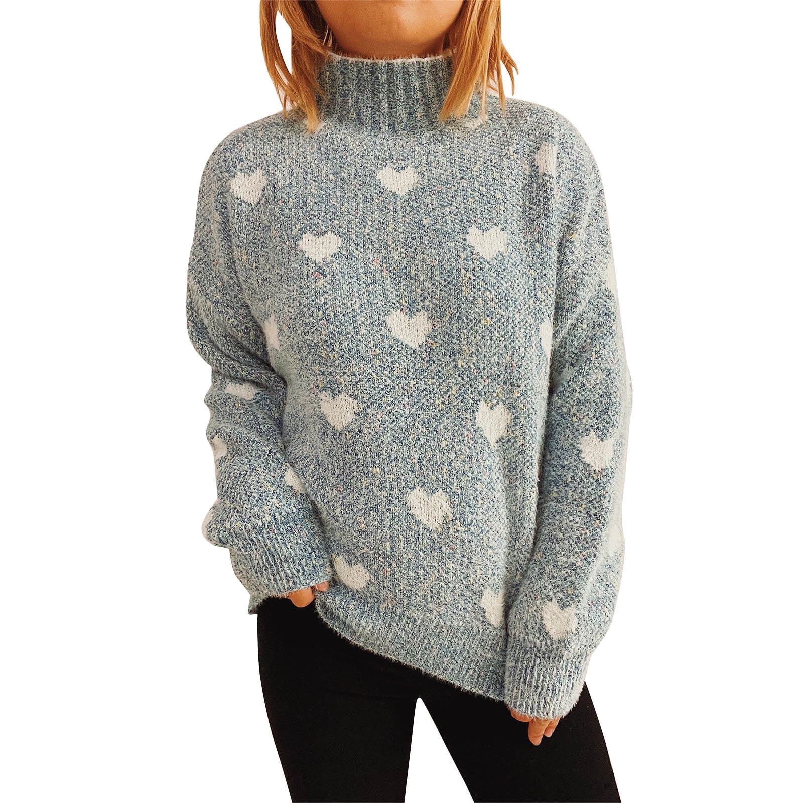 Womens Trendy Clothing Women's Fall Oversized Turtleneck Striped