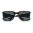 thumbnail image 1 of Womens Trendy Curved Wrap Around Rectangle Thick Temple Plastic Sunglasses Brown - Black, 1 of 8