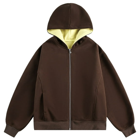 Womens Trendy Hoodies Colour-blocked Streetwear Hoodies Sweatshirt Couples Casual Outerwear