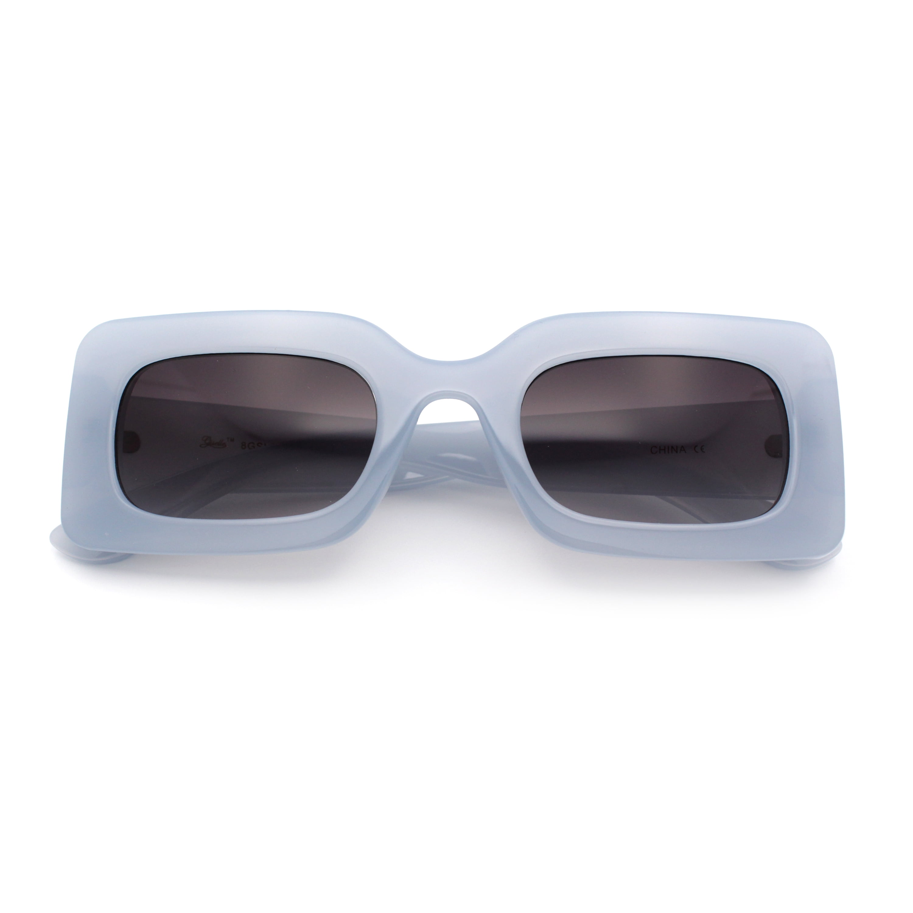 Womens Trendy Mod Narrow Rectangle Thick Plastic Retro 