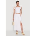 thumbnail image 1 of Womens Trendy Poplin High Waisted Side Slit Midi Skirt, 1 of 4