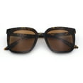 thumbnail image 1 of Womens Trendy Retro Inset Lens Oversize Horn Rim Plastic Fashion Sunglasses Tortoise - Brown, 1 of 8