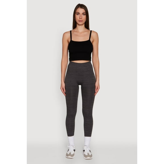 Womens Trendy Rib Knit High Waisted Leggings