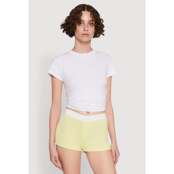 Womens Trendy Ribbed Knit Sleep Shorts