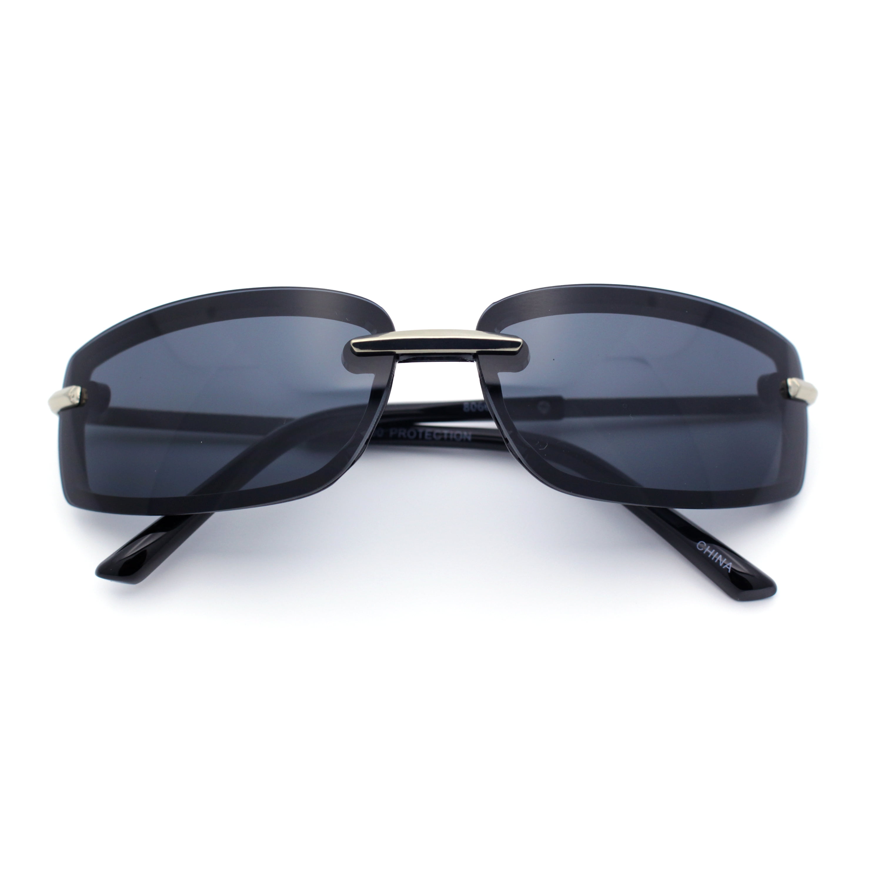 Womens Trendy Rimless 90s Designer Styling Narrow Rectangle 