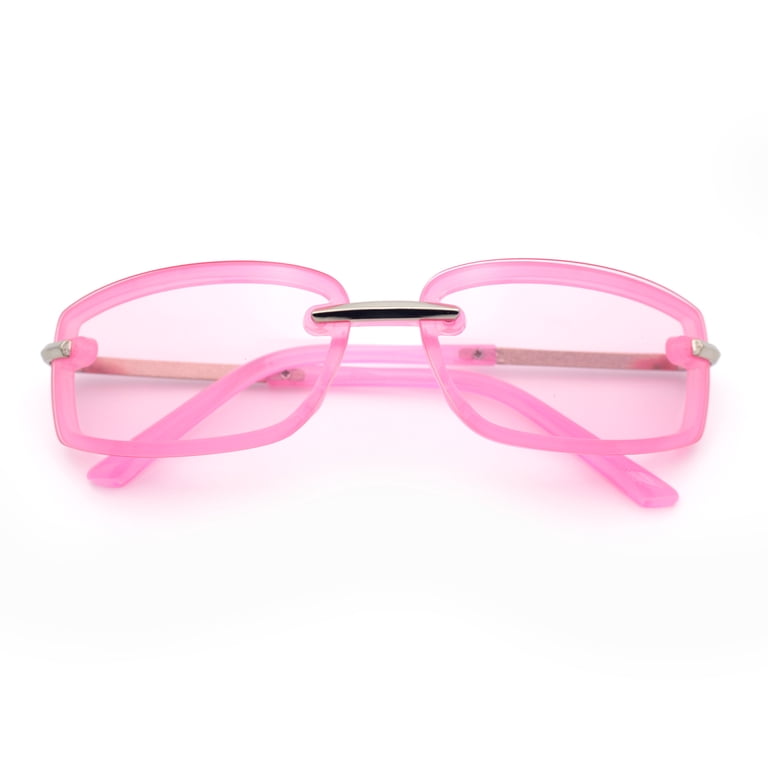 Rectangle Sunglasses for Women,Trendy Rimless 90s UV400 Womens Womens Trendy Rimless 90s Designer Styling Narrow Rectangle  main image 3