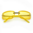 thumbnail image 1 of Womens Trendy Rimless 90s Designer Styling Narrow Rectangle Fashion Sunglasses Yellow, 1 of 8