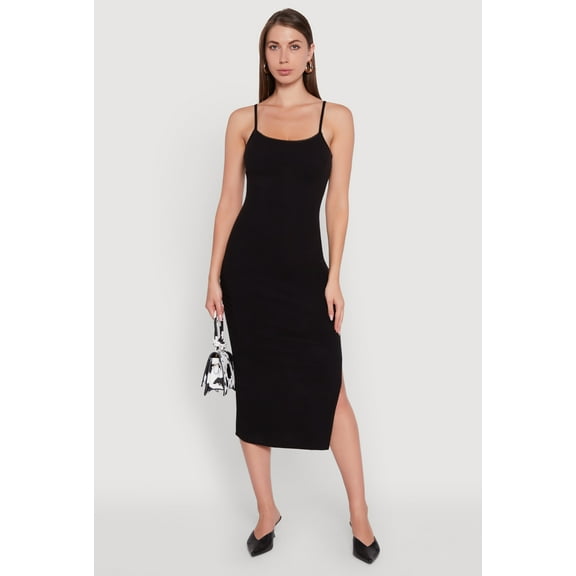 Womens Trendy Scoop Neck Solid Cami Dress