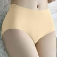 thumbnail image 1 of Womens Trendy Underwear Womens Underwear Briefs Full Cover High Waisted Seamless Ladies Solid Color Panties Women's Boy Short Panties Beige XL, 1 of 4
