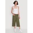 thumbnail image 1 of Womens Wide Leg Cargo Pocket Capris Pants, 1 of 5