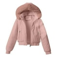 thumbnail image 1 of Womens Trendy Winter Coat Faux Lamb Leather Jacket Cropped Lambswool Biker Jacket Lapel Zipper Outwear CoatPink XXL, 1 of 5