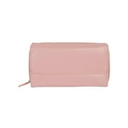 Womens Tri Fold Wallet, Multi Card Holder Zipper Pocket, Pink