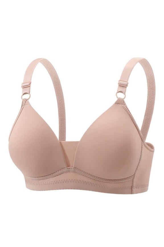 Womens Triangle Cup Small Bust Bras - Wirefree Push-Up Smooth Seamless Lightly Padded Breathable Comfortable Daily Wear Pink