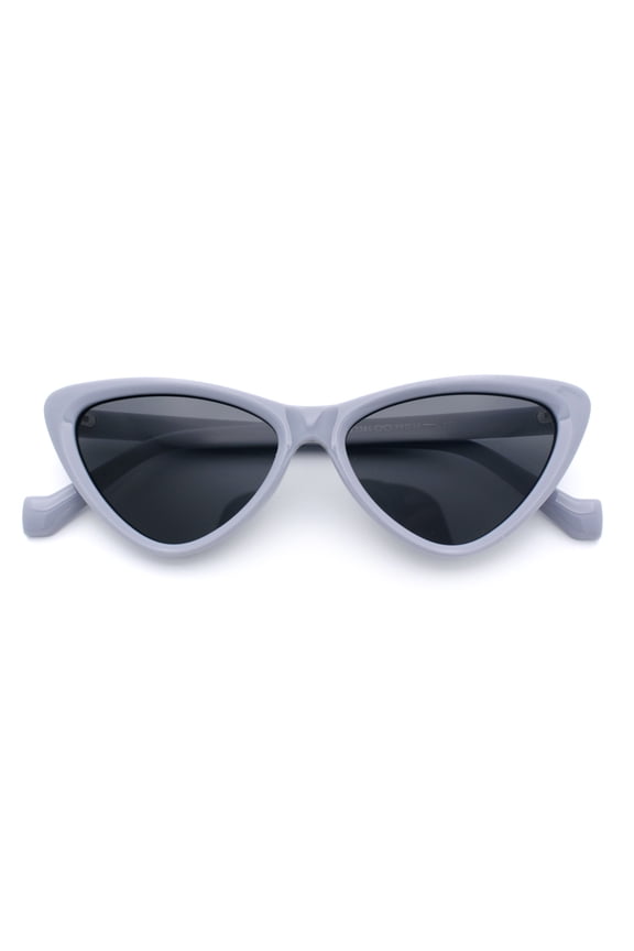 Womens Triangle Gothic Fashion Cat Eye Plastic Retro Sunglasses Grey - Black