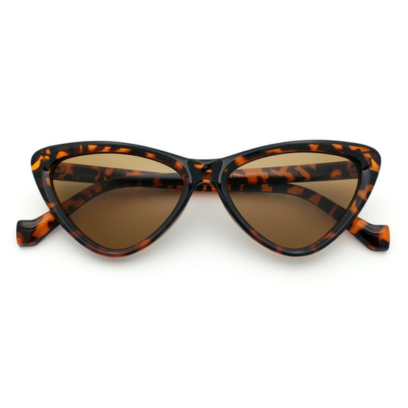 Womens Triangle Gothic Fashion Cat Eye Plastic Retro Sunglasses Tortoise - Brown