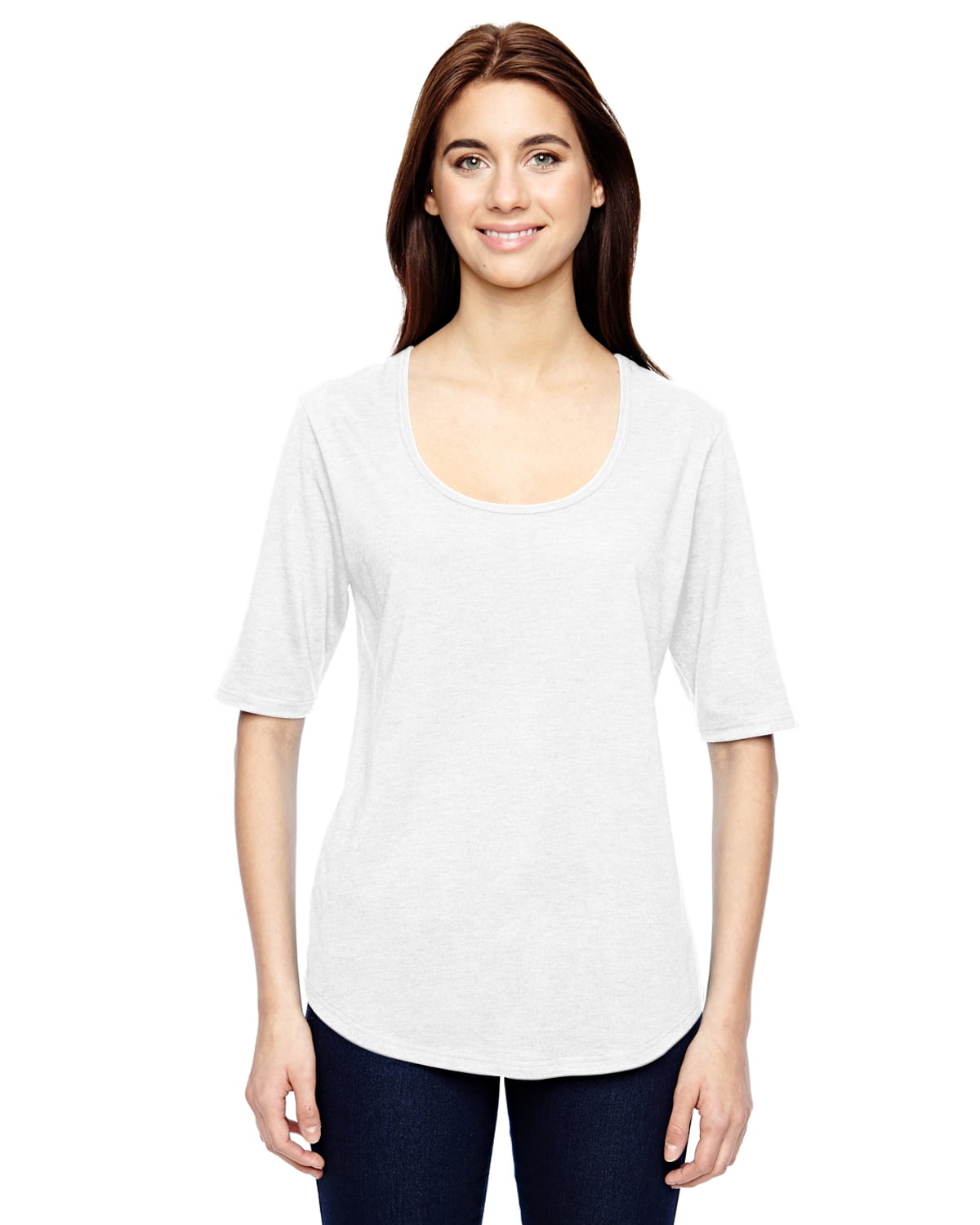 Womens Triblend Deep Scoop Half-Sleeve T-Shirt