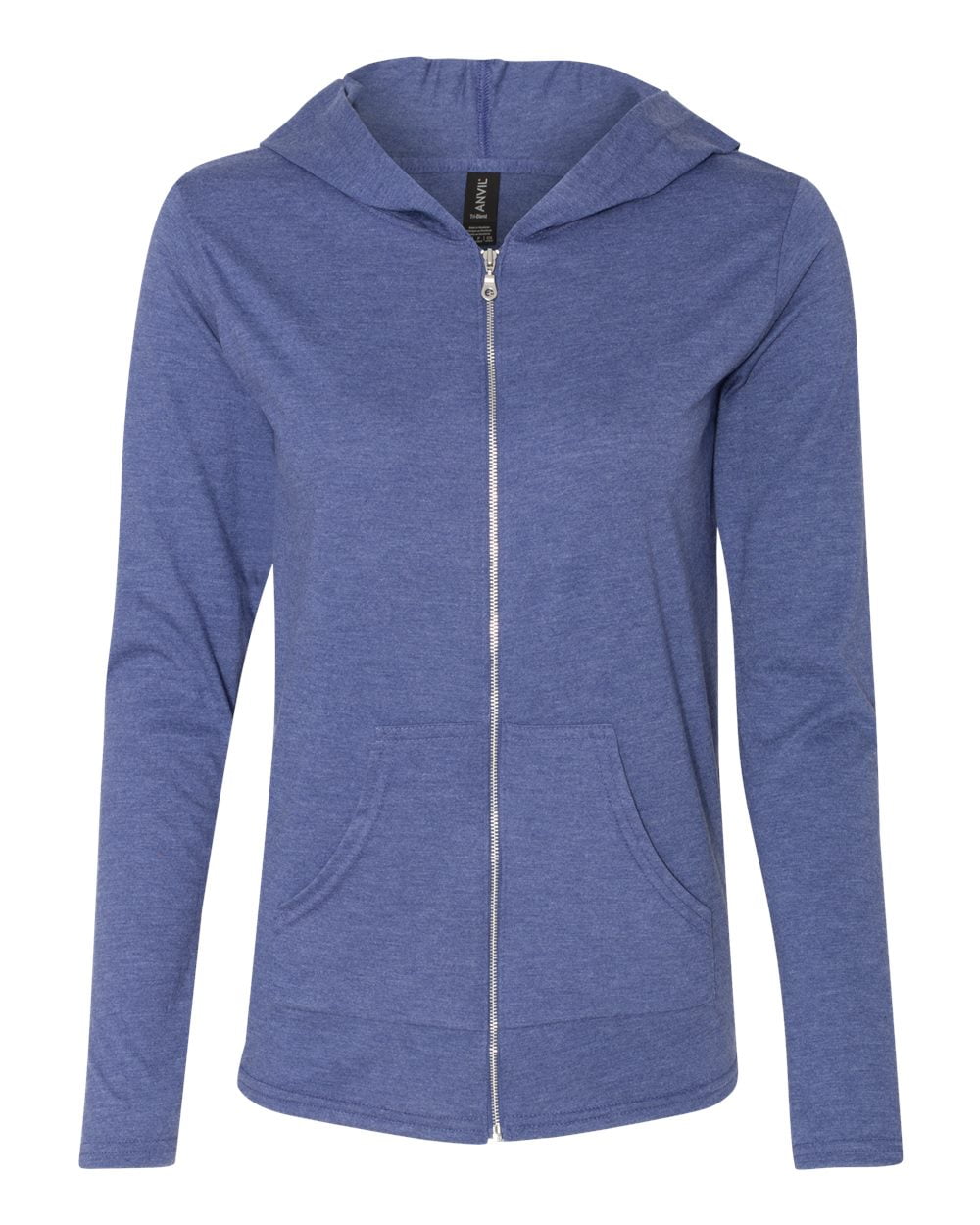 Womens Triblend Hooded Full-Zip T-Shirt