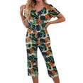 thumbnail image 1 of Womens Tropical Hawaiian Pajamas Set 2026 Lounge Hawaiian Printed Plus Size Short Sleeve and Capri Trousers Sets with Pockets, 1 of 6