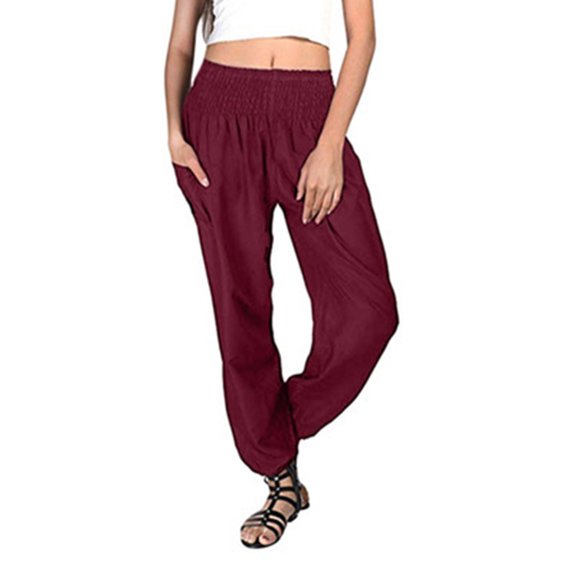 Womens Trousers Casual Pants Red Pants Women Loose Sweatpants Women Wide Leg Trousers Women with Pockets Fall Pants For Women 2025