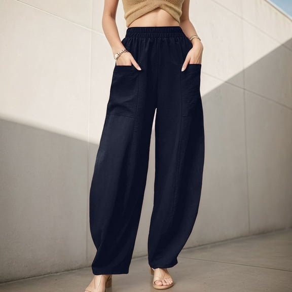 Womens Trousers Ladies Casual Pants Navy Womens Pants Comfy Sweatpants Women Wide Leg Pants Summer Pants