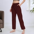 thumbnail image 1 of Womens Trousers Women's Casual Pants Red Pants Womens Loose Pants High Waisted Trousers with Pockets Fall Pants for Women 2025, 1 of 5