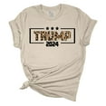 thumbnail image 1 of Womens Trump Tshirt Trump 2024 Leopard Print Short Sleeve T-shirt-Heather Dust-small, 1 of 1
