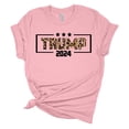 thumbnail image 1 of Womens Trump Tshirt Trump 2024 Leopard Print Short Sleeve T-shirt-Light Pink-medium, 1 of 1