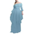 thumbnail image 1 of Womens Trumpet Sleeve Irish Shirt Dress With Corset Traditional Dress Gothic Retro Long Sleeve Corset Dress Women's Summer Dresses Casual Beach High Neck Dress Long Sleeve Maxi Dresses for Women Women, 1 of 3