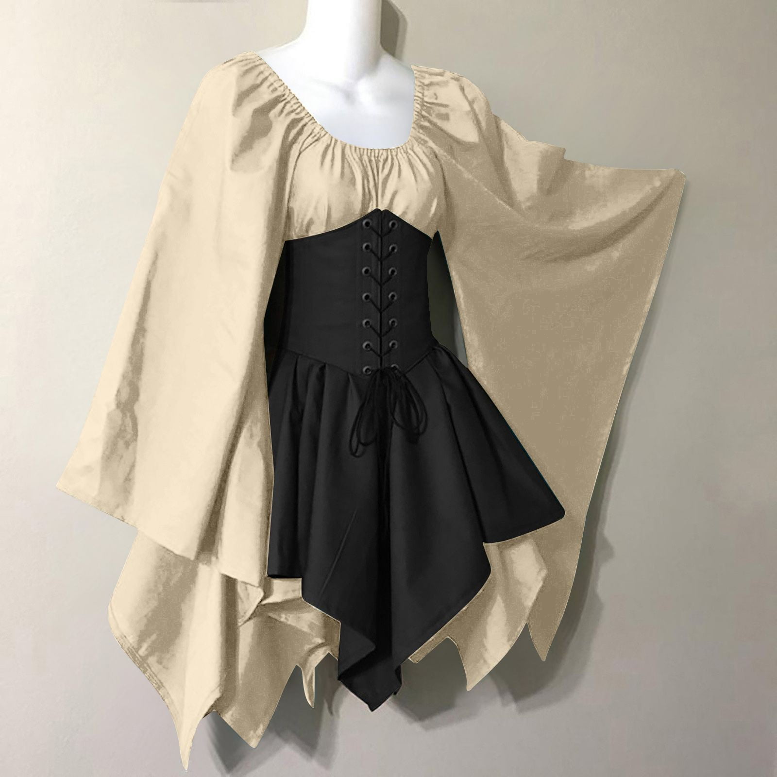 For Womens Trumpet Sleeve Irish Shirt Dress With Corset Traditional ...