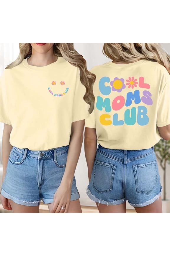 Womens Tshirt Casual Round Neck Letter Print Reversible Short Sleeve T Shirt Top Ladies Tops and Blouses Beige M