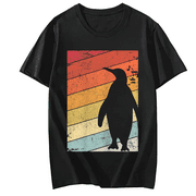 Womens Tshirt Penguin Retro Style Graphic Short Sleeve T-Shirt