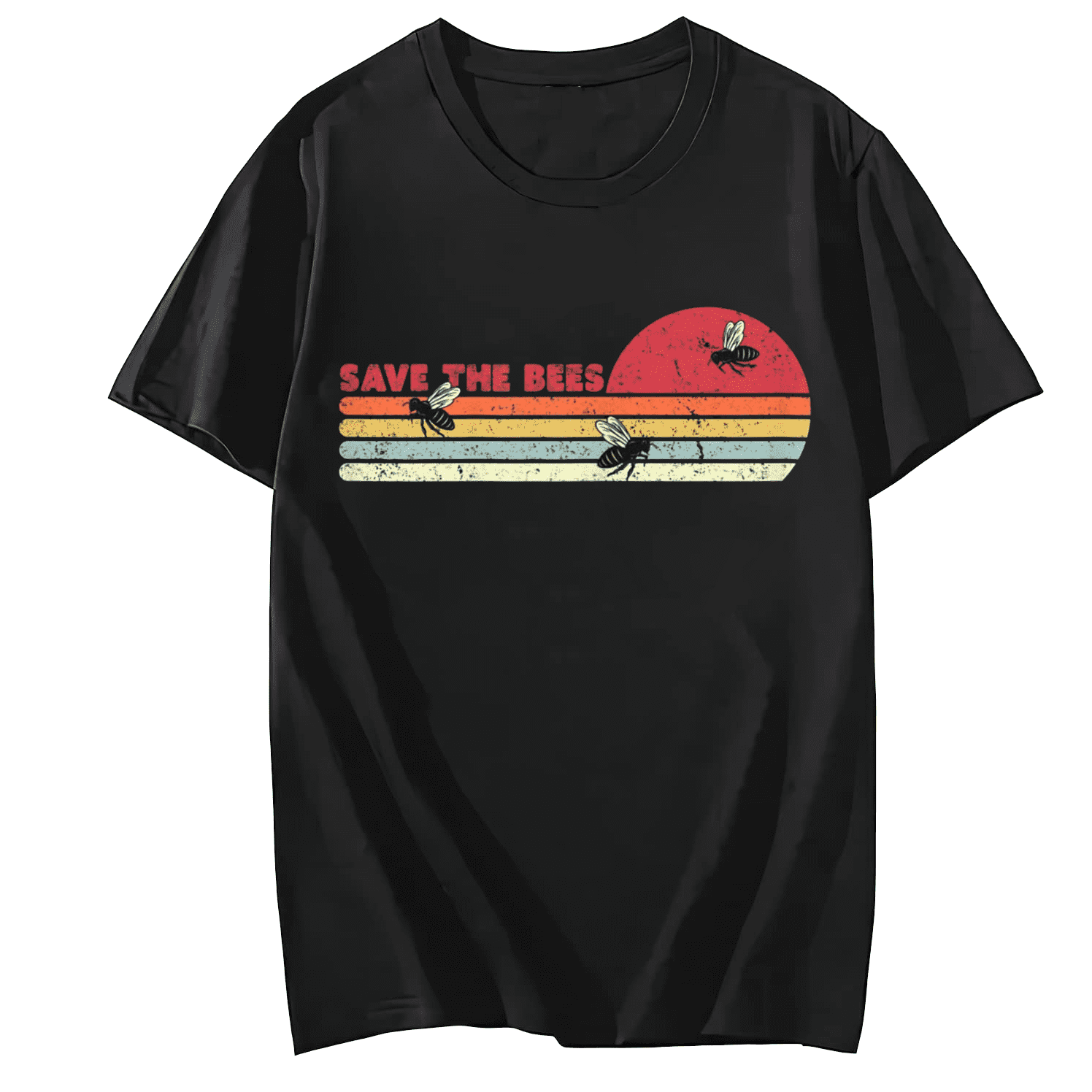 Save The Bees Shirt. Retro Style Climate Change T-Shirt Save The Bees Shirt. Retro Style Climate Change T-Shirt