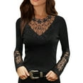 thumbnail image 1 of Womens Tshirts Long Sleeve Womens Tunic Tops Fall Rhinestine V Neck Pullover Work Blouses Dressy Casual Black XL, 1 of 4
