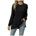 thumbnail image 1 of Womens Tshirts Long Sleeve Womens Tunic Tops Fall Sweaters Lightweight Crewneck Pullover Cute Tee Shirts Black S, 1 of 7