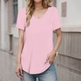 thumbnail image 1 of Womens Tshirts Short Sleeve V Neck Lightweight Light Pink Womens Summer Tops Women Work Tops, 1 of 4