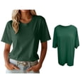 thumbnail image 1 of Womens Tshirts Short Sleeve Womens Green Crew Neck Tops Loose Tshirts Woman Summer Tops Womens Going out Tops, 1 of 4