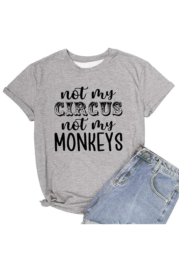 Womens Tshirts Spring Tops for Women Fashion Casual Gradient Printed Short Sleeved Round Neck T Shirt Top