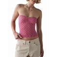 thumbnail image 1 of Womens Tube Tops Strapless Bandeau Tops Slim Fit Summer Going Out Tank Tops Pink Polka Dots S, 1 of 9